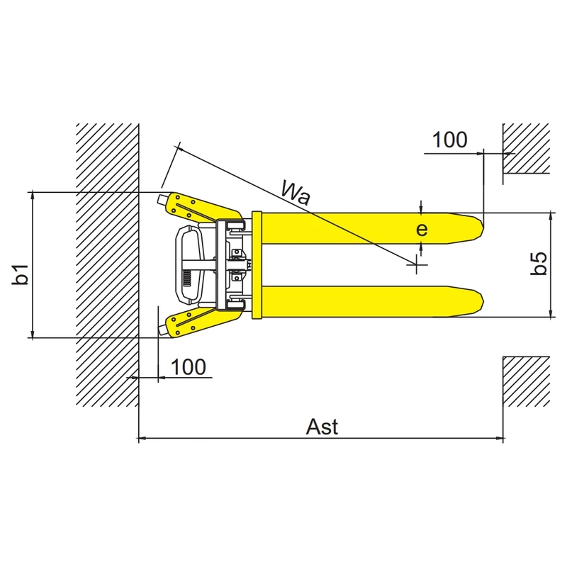Stivuitor manual RVV1000 cu finisaj galben RAL 1028