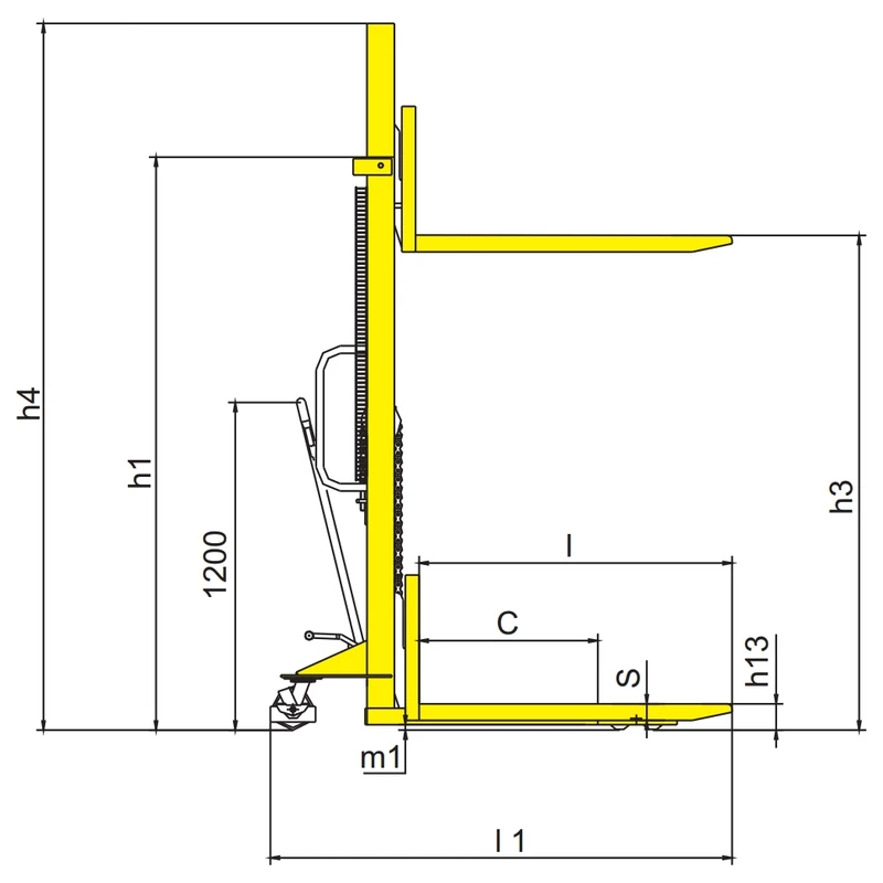 Stivuitor manual RVV500 cu sistem hidraulic de ridicare