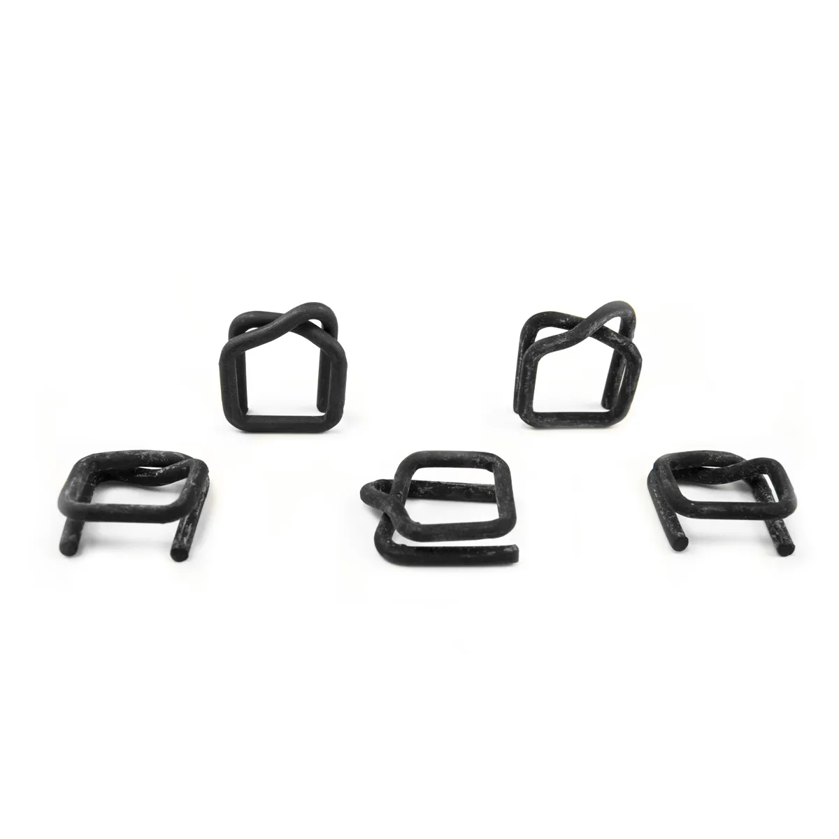 Cleme din sârmă fosfatată pentru bandă de ambalare din poliester (BUCKLES-19F), 19 mm